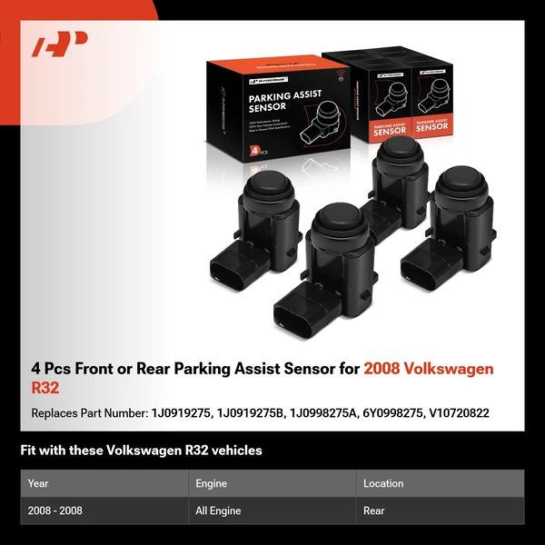 4 Pcs Front or Rear Parking Assist Sensor for 2008 Volkswagen R32