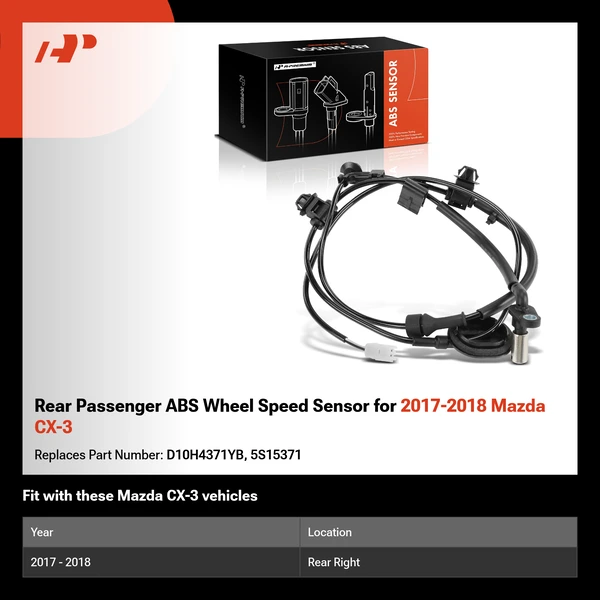 Rear Passenger ABS Wheel Speed Sensor for 2017-2018 Mazda CX-3