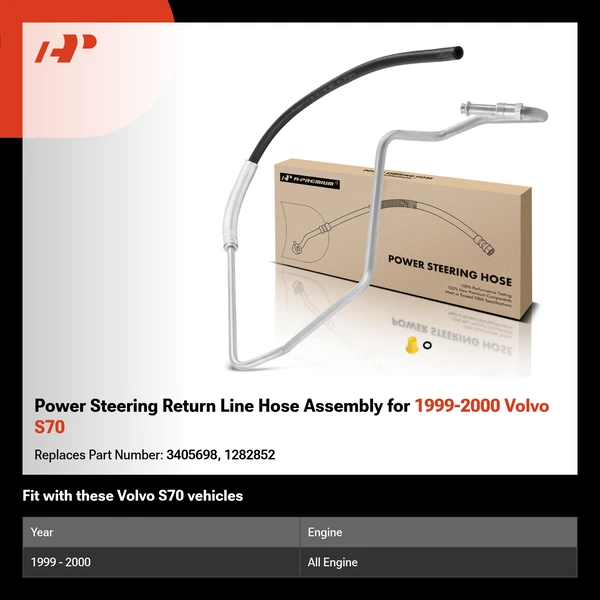 Power Steering Return Line Hose Assembly for 1999-2000 Volvo S70