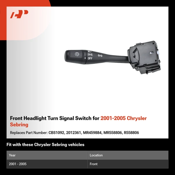 Front Headlight Turn Signal Switch for 2001-2005 Chrysler Sebring