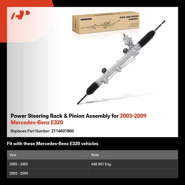 Power Steering Rack & Pinion Assembly for 2003-2009 Mercedes-Benz E320