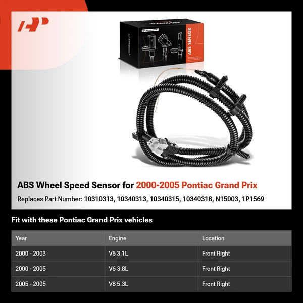 ABS Wheel Speed Sensor for 2000-2005 Pontiac Grand Prix
