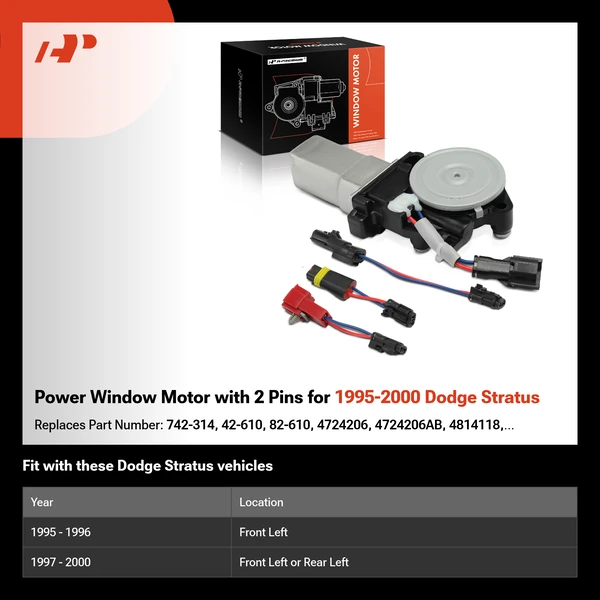 Power Window Motor with 2 Pins for 1995-2000 Dodge Stratus