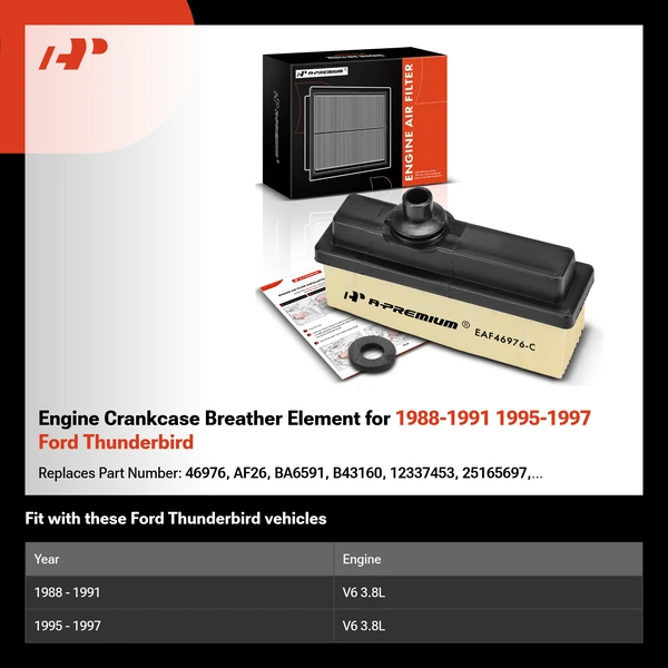 Engine Crankcase Breather Element for 1988-1991 1995-1997 Ford Thunderbird
