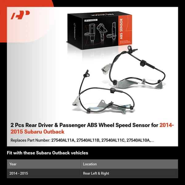 2 Pcs Rear Driver & Passenger ABS Wheel Speed Sensor for 2014-2015 Subaru Outback