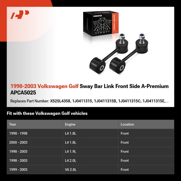 1998-2003 Volkswagen Golf Sway Bar Link Front Side A-Premium APCA5025