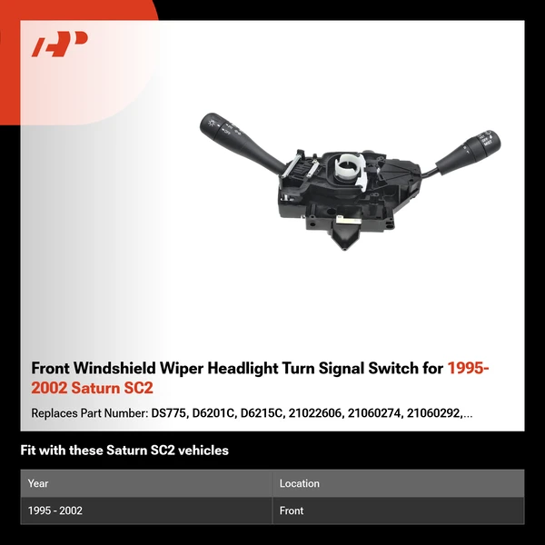 Front Windshield Wiper Headlight Turn Signal Switch for 1995-2002 Saturn SC2