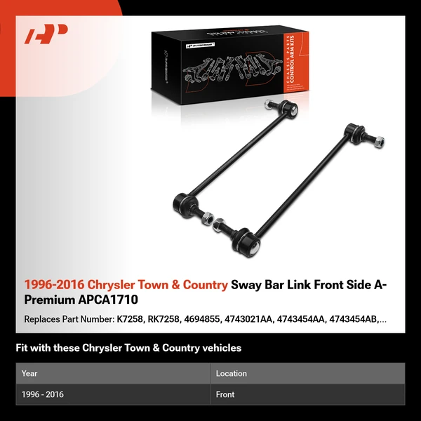 1996-2016 Chrysler Town & Country Sway Bar Link Front Side A-Premium APCA1710