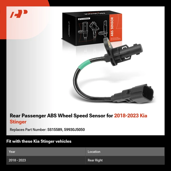 Rear Passenger ABS Wheel Speed Sensor for 2018-2023 Kia Stinger