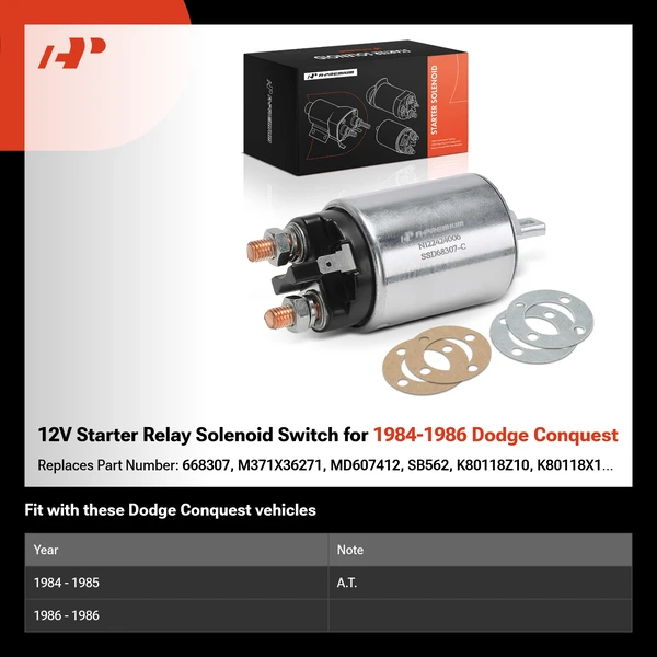 12V Starter Relay Solenoid Switch for 1984-1986 Dodge Conquest