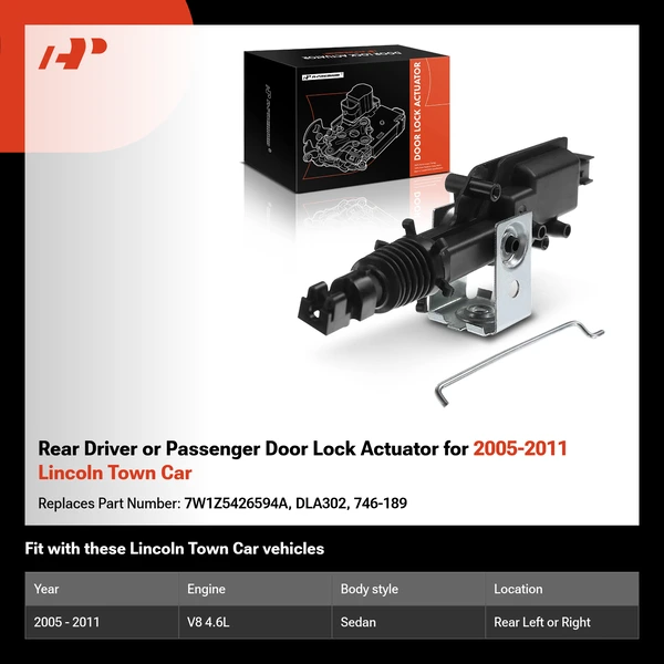 Rear Driver or Passenger Door Lock Actuator for 2005-2011 Lincoln Town Car