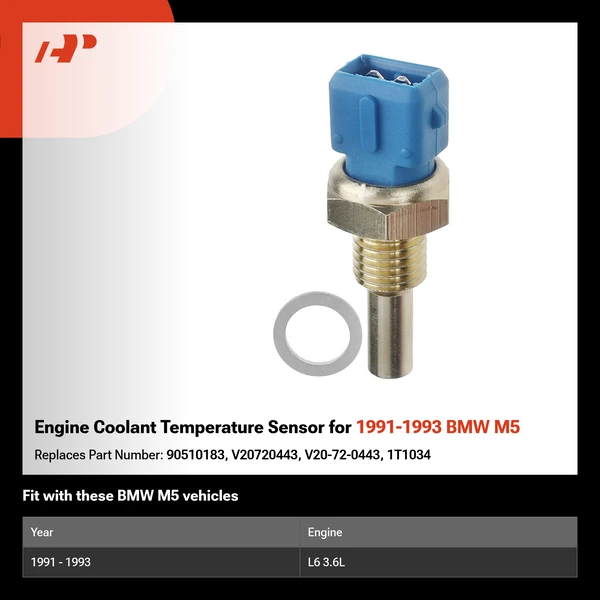 Engine Coolant Temperature Sensor for 1991-1993 BMW M5