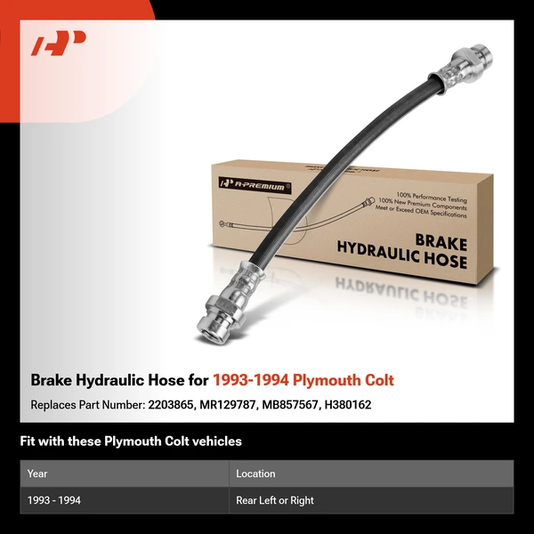 Brake Hydraulic Hose for 1993-1994 Plymouth Colt