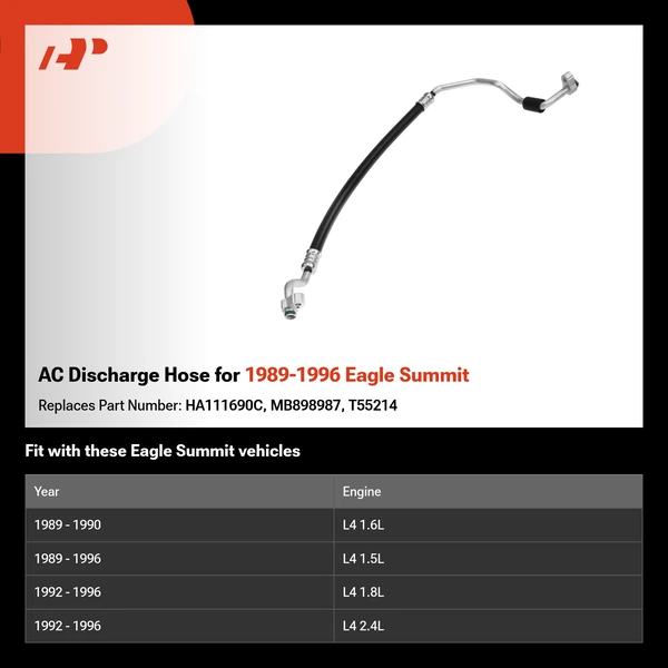 AC Discharge Hose for 1989-1996 Eagle Summit