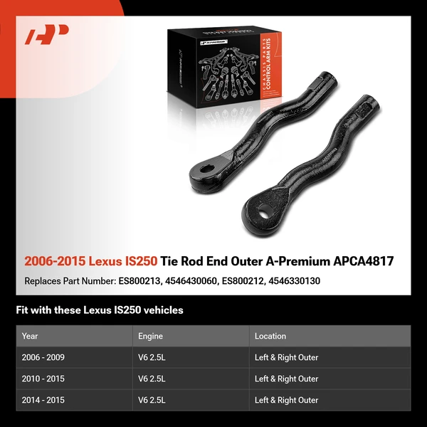2006-2015 Lexus IS250 Tie Rod End Outer A-Premium APCA4817