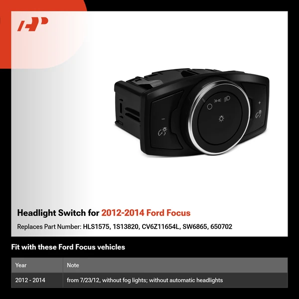 Headlight Switch for 2012-2014 Ford Focus