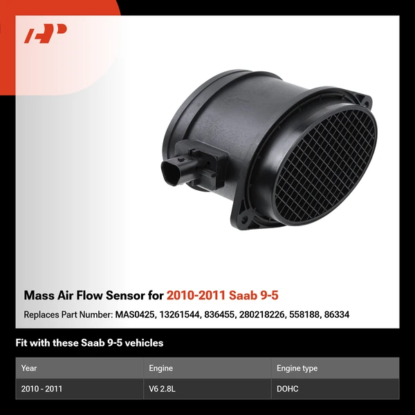Mass Air Flow Sensor for 2010-2011 Saab 9-5