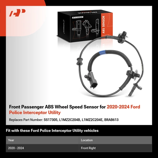 Front Passenger ABS Wheel Speed Sensor for 2020-2024 Ford Police Interceptor Utility