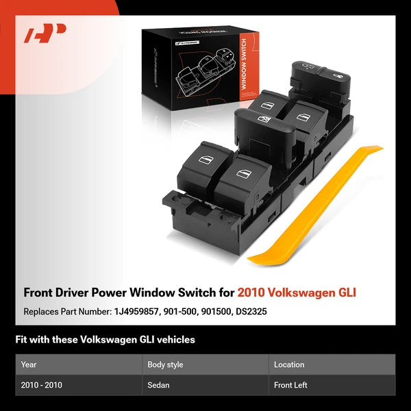 Front Driver Power Window Switch for 2010 Volkswagen GLI