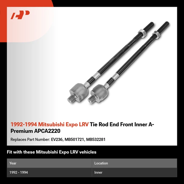 1992-1994 Mitsubishi Expo LRV Tie Rod End Front Inner A-Premium APCA2220