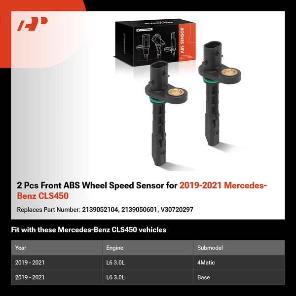 2 Pcs Front ABS Wheel Speed Sensor for 2019-2021 Mercedes-Benz CLS450