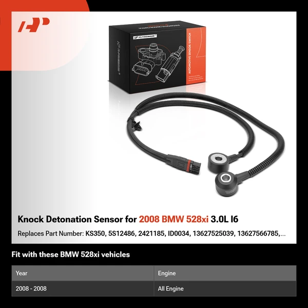 Knock Detonation Sensor for 2008 BMW 528xi 3.0L l6