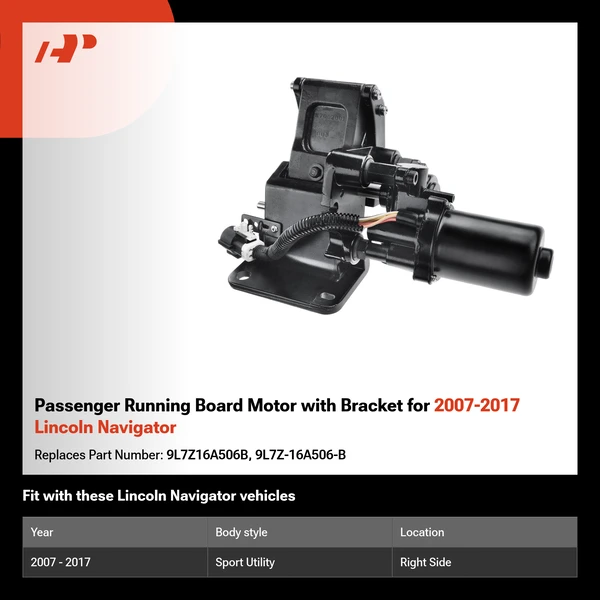 Passenger Running Board Motor with Bracket for 2007-2017 Lincoln Navigator