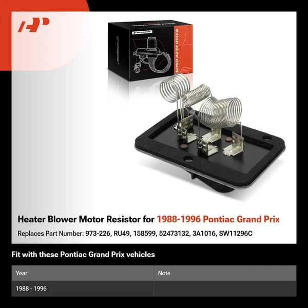 Heater Blower Motor Resistor for 1988-1996 Pontiac Grand Prix