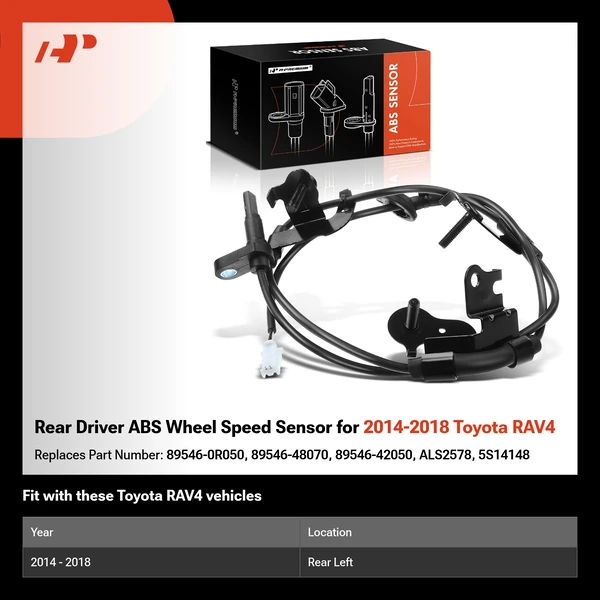 Rear Driver ABS Wheel Speed Sensor for 2014-2018 Toyota RAV4