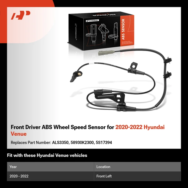 Front Driver ABS Wheel Speed Sensor for 2020-2022 Hyundai Venue