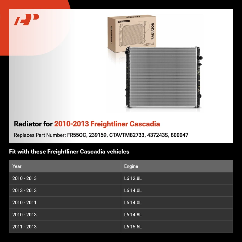 Radiator for 2010-2013 Freightliner Cascadia