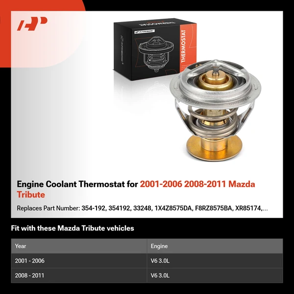 Engine Coolant Thermostat for 2001-2006 2008-2011 Mazda Tribute