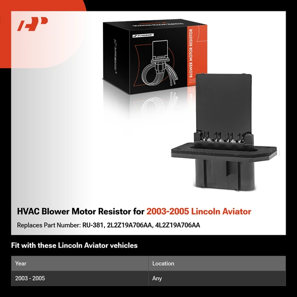 HVAC Blower Motor Resistor for 2003-2005 Lincoln Aviator