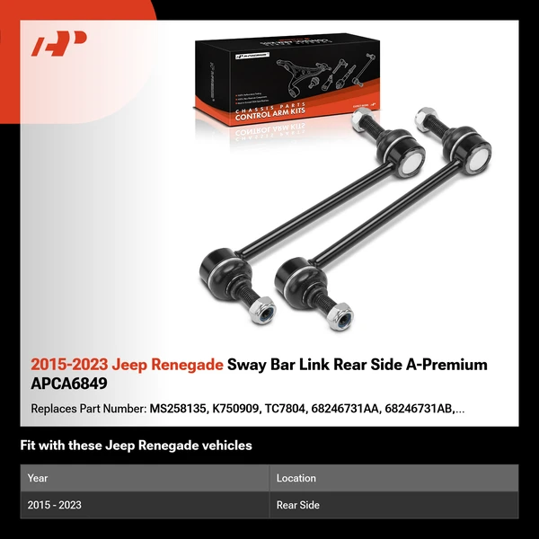 2015-2023 Jeep Renegade Sway Bar Link Rear Side A-Premium APCA6849