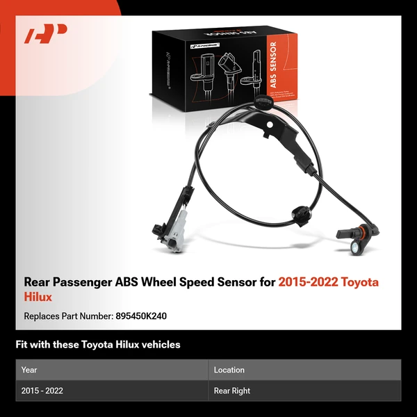 Rear Passenger ABS Wheel Speed Sensor for 2015-2022 Toyota Hilux