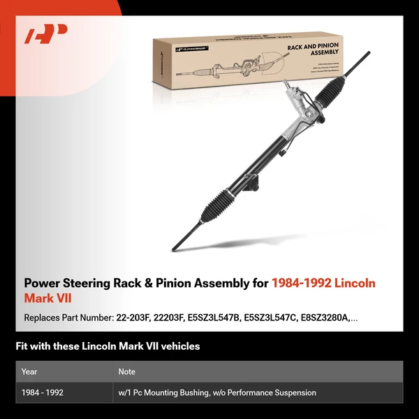Power Steering Rack & Pinion Assembly for 1984-1992 Lincoln Mark VII