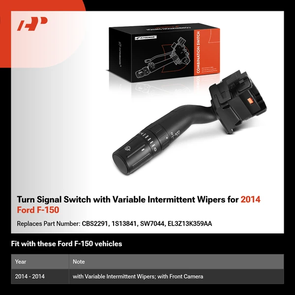 Turn Signal Switch with Variable Intermittent Wipers for 2014 Ford F-150