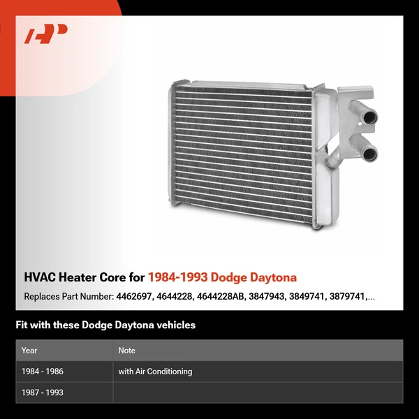 HVAC Heater Core for 1984-1993 Dodge Daytona