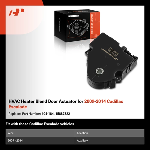 HVAC Heater Blend Door Actuator for 2009-2014 Cadillac Escalade