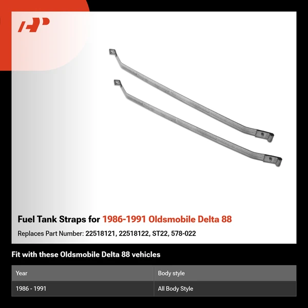 Fuel Tank Straps for 1986-1991 Oldsmobile Delta 88