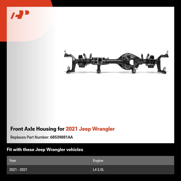 Front Axle Housing for 2021 Jeep Wrangler