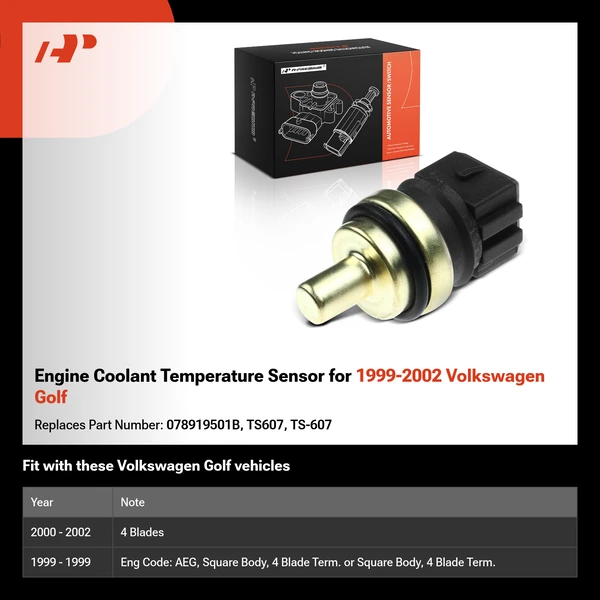 Engine Coolant Temperature Sensor for 1999-2002 Volkswagen Golf