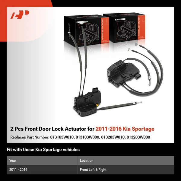 2 Pcs Front Door Lock Actuator for 2011-2016 Kia Sportage