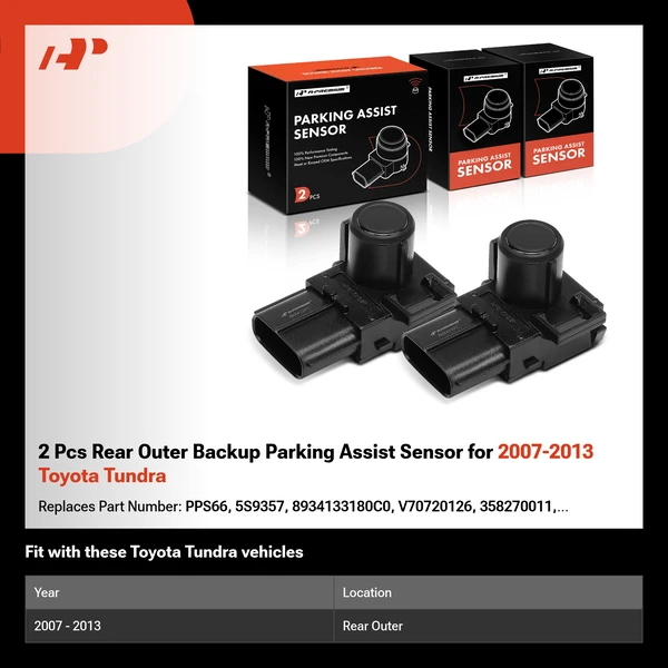 2 Pcs Rear Outer Backup Parking Assist Sensor for 2007-2013 Toyota Tundra