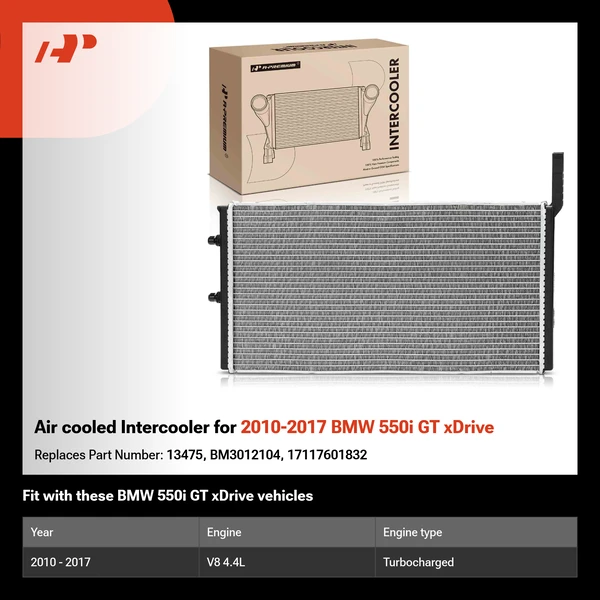 Air cooled Intercooler for 2010-2017 BMW 550i GT xDrive