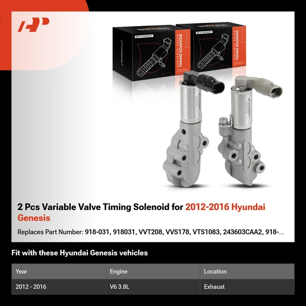 2 Pcs Variable Valve Timing Solenoid for 2012-2016 Hyundai Genesis