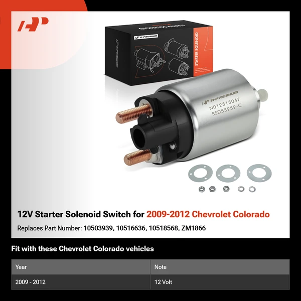 12V Starter Solenoid Switch for 2009-2012 Chevrolet Colorado