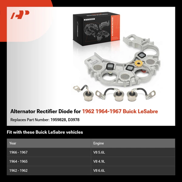 Alternator Rectifier Diode for 1962 1964-1967 Buick LeSabre