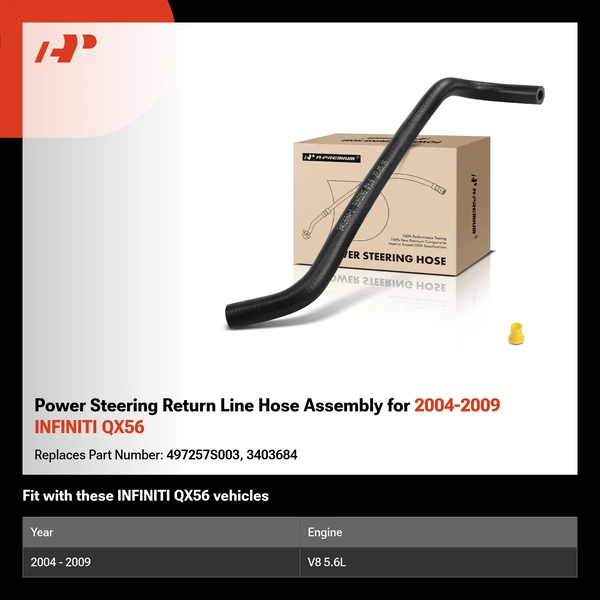 Power Steering Return Line Hose Assembly for 2004-2009 INFINITI QX56