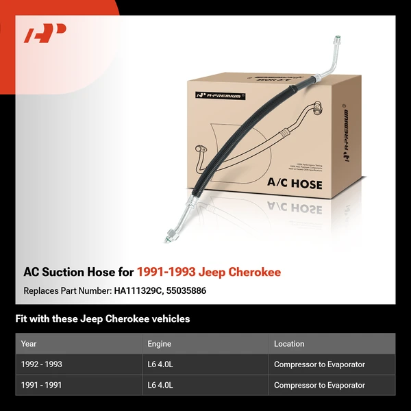 AC Suction Hose for 1991-1993 Jeep Cherokee